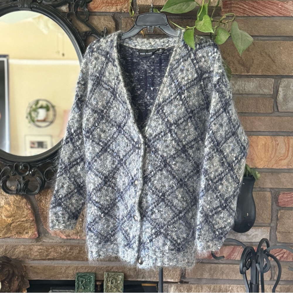 Vintage Paul Harris wool mohair blend cardigan